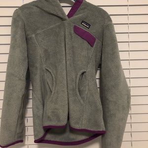 Grey and purple Patagonia quarter zip